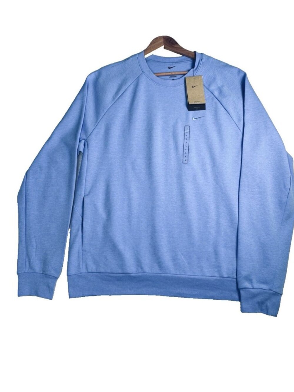 Nike Mens Primary Fleece Dri-FIT UV Performance Crew Neck Blue Large Pockets NWT - Picture 3 of 16